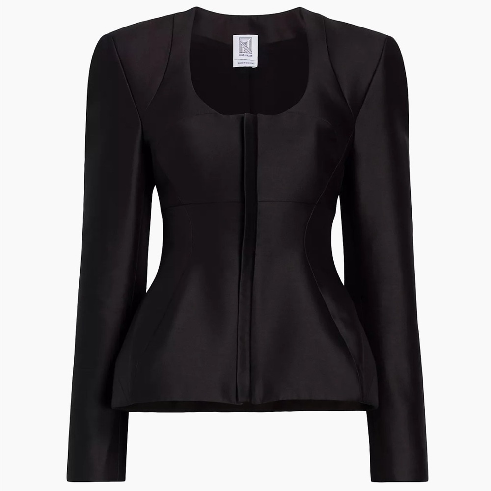 NWOT Rosie Assoulin U-Turn Fitted Mikado Blazer Tailored Silk Jacket $1795